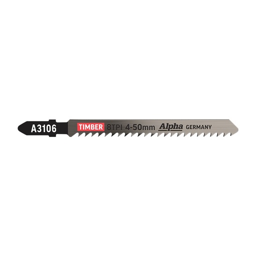 [170-A3106-5] Alpha Jigsaw Blade | 8 TPI | 100mm | CV (x5)