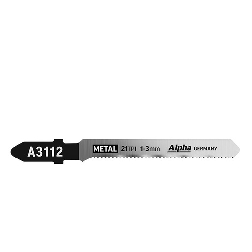 [170-A3112-5] Alpha Jigsaw Blade | 21 TPI | 75mm | HSS Thin Metal (x5)