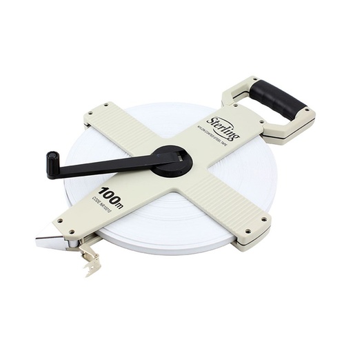 [170-NR10010] 100m Open Reel Nylon Coated Steel Sterling Measuring Tape