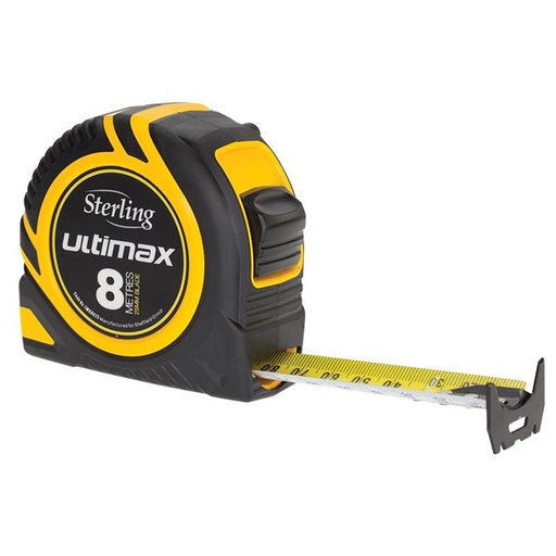 [170-TMX8025] Sterling Ultimax Tape Measure: 8m x 25mm Metric
