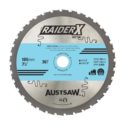 [170-MBR1852036] Austsaw RaiderX Metal Blade 185mm x 20 x 36T