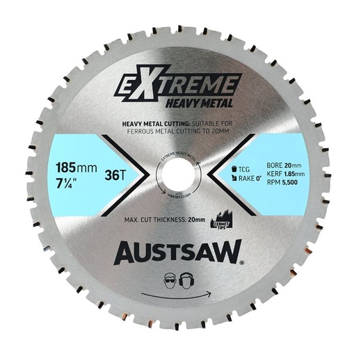 [170-MBR1852036H] Austsaw Extreme Heavy Metal Blade | 185mm x 20 x 36T
