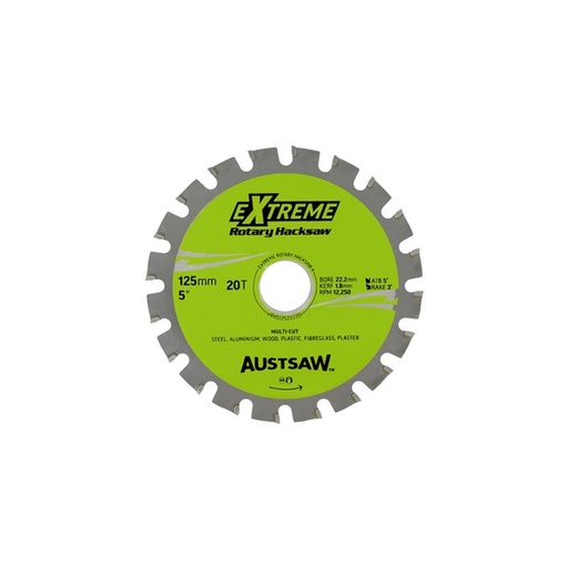 [170-RHS12522220] Austsaw - 125mm (5in) Rotary Hacksaw Blade - 22.2mm Bore - 20 Teeth
