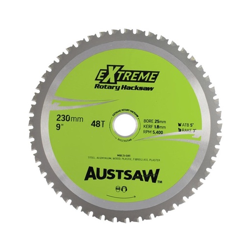 [170-RHS2302548] Austsaw - 230mm (9in) Rotary Hacksaw Blade - 25mm Bore - 48 Teeth