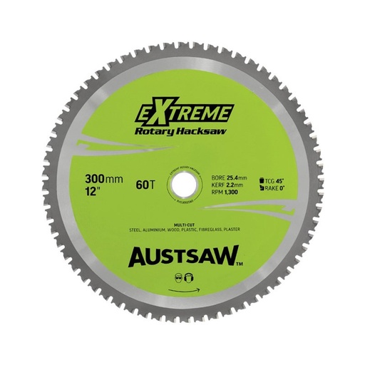 [170-RHS3002560] Austsaw - 300mm (12in) Rotary Hacksaw Blade - 25.4mm Bore - 60 Teeth