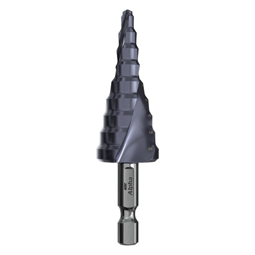 [170-9STQRM4-20SD] 4-20mm | Onsite Plus Step Drill - Spiral Flute