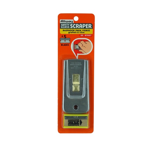 [170-GS-1] Brass Button Scraper 5 Blades Carded - GS07007