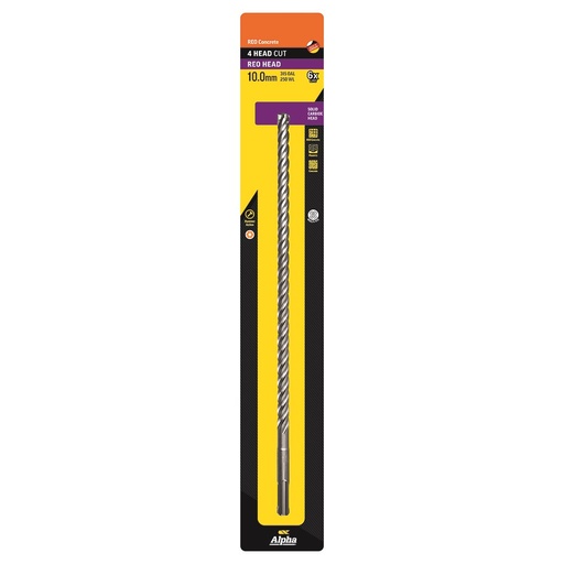 [170-CSPZ100315S] 10.0 x 315mm Reo Head SDS Plus 4 Cutter Masonry Drill Carded