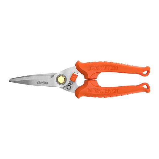 [170-29-705B] 200mm Black Panther: Round Tip Industrial Snips | Safety Orange OPP Bag