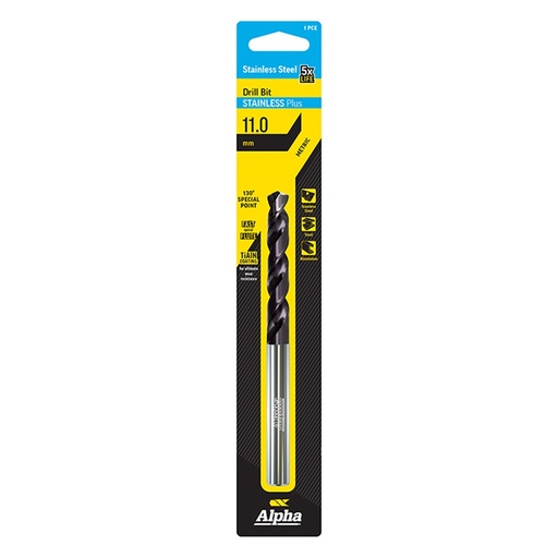 [170-C9LMP110] 11.0mm Stainless Plus Metric Drill Bit | Carded