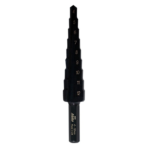 [170-9STM4-12TM] ThunderMax Step Drill Straight Flute 4-12mm Metric