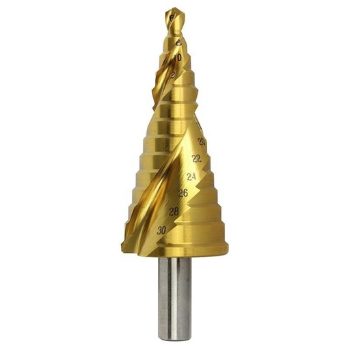 [170-9STSFM6-30S] Step Drill Spiral Flute 6-30mm