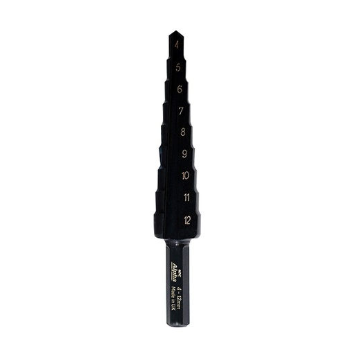 [170-C9STM4-12TM] ThunderMax Step Drill Straight Flute 4-12mm Metric Carded