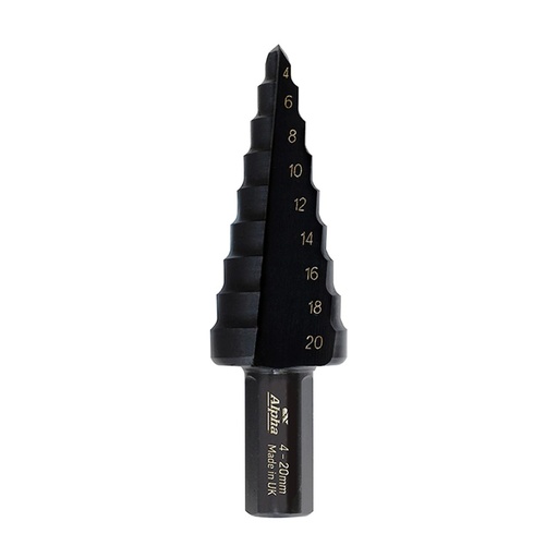 [170-C9STM4-20TM] ThunderMax Step Drill Straight Flute 4-20mm Metric Carded