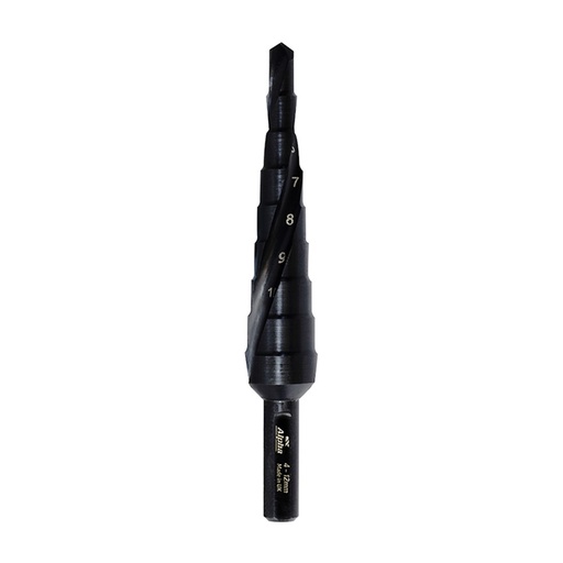 [170-C9STSM4-12TM] ThunderMax Step Drill Spiral Flute 4-12mm Metric Carded