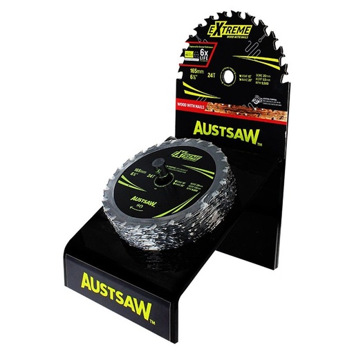 [170-TBPP1652024B] Austsaw Extreme: Wood with Nails Blade 165mm x 20Bore x 24 T Thin Kerf Bulk 20pcs