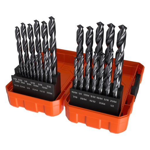 [170-SI29BTP] 29 Piece | Alpha Black Series Imperial Tuffbox Pro Drill Set