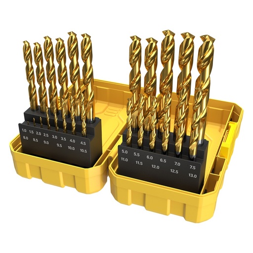 [170-SM25TP] 25 Piece | Alpha Gold Series Metric Tuffbox Pro Drill Set