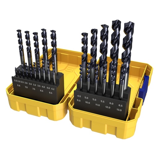 [170-SM26SPTP] 26 Piece | Alpha Stainless Plus Site Ready Metric Tuffbox Pro Drill Set