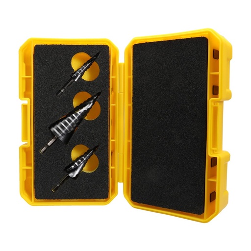 [170-SM3STQRSD-B] 3 Piece | Onsite Plus Step Drill Tuffbox Pro Set | Bonus 120ml Lubricant