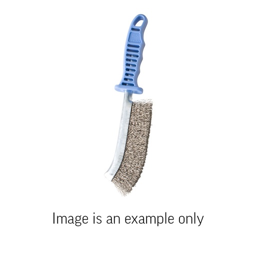 [170-HNJ-93 7318930] Hand Brush 0.35mm Stainless Steel Wire Blue Plastic Handle