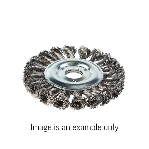 [170-KW-40 4111542] Wheel Brush Twist Knot High Carbon Steel 0.5mm Wire x 100mm Dia x 16mm Bore - Carded