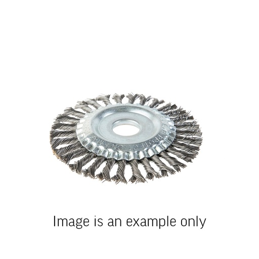 [170-KIV-50 4943740-50] Wheel Brush Twist Knot High Carbon Steel 0.5mm Wire x 125mm Dia x 22mm Bore - Carton of 50