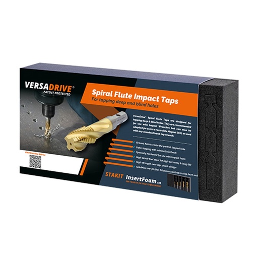 [170-309010-SET2] VersaDrive Spiral Flute ImpactaTap Set, M12, M16, M20, M24