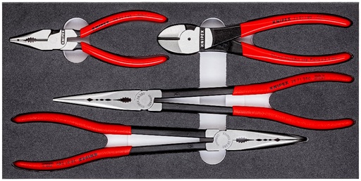 [180-002001V16] KNIPEX MIXED PLIER FOAM TRAY SET 4PC