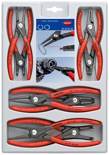 [180-002004SB] KNIPEX PRECISION CIRCLIP PLIER SET 8 PC