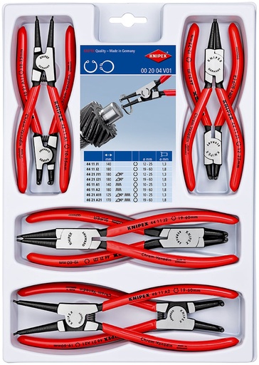 [180-002004V01] KNIPEX CIRCLIP PLIER SET 8PC