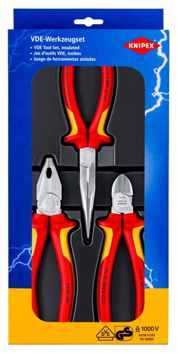 [180-002012] KNIPEX1000V SAFETY PACK 3 PIECE