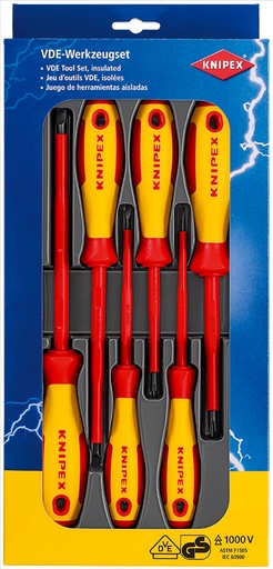 [180-002012V01] KNIPEX 1000V  SCREWDRIVER SET 6PC