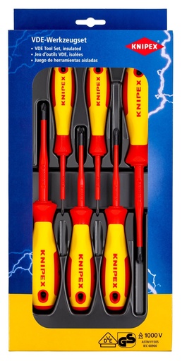 [180-002012V03] KNIPEX 1000V PH & PHZ SDRIVER SET 6PC-AF