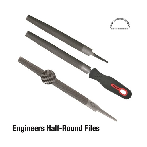 [180-04HR03CD] 04HR03CD Half Round File Smooth - 100mm