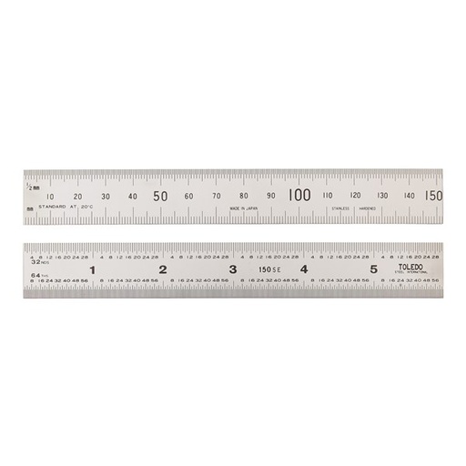 [180-150SE] 150SE Stainless Steel Rule Double Sided Metric & Imperial - 150mm