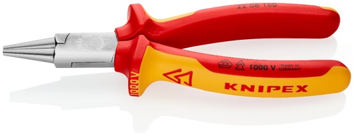 [180-2206160] KNIPEX 1000V ROUND NOSE PLIER 160MM