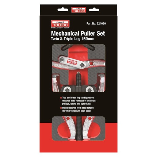 [180-224060] 224060 Twin & Triple Leg Mechanical Puller Set - 150mm