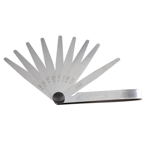 [180-301159] 301159 Tapered Feeler Gauge - 10 Blade Metric (0.04–0.63mm)