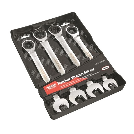 [180-301483] 301483 Ratchet Wrench Set Fixed Head - SAE 4 Pc. (13/16"-1")