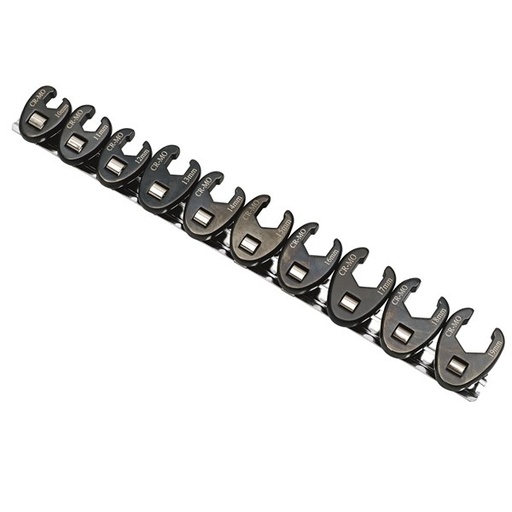 [180-301574] 301574 Crowfoot Wrench Set Flared 3/8" - Metric (10 - 19mm) 10 Pc