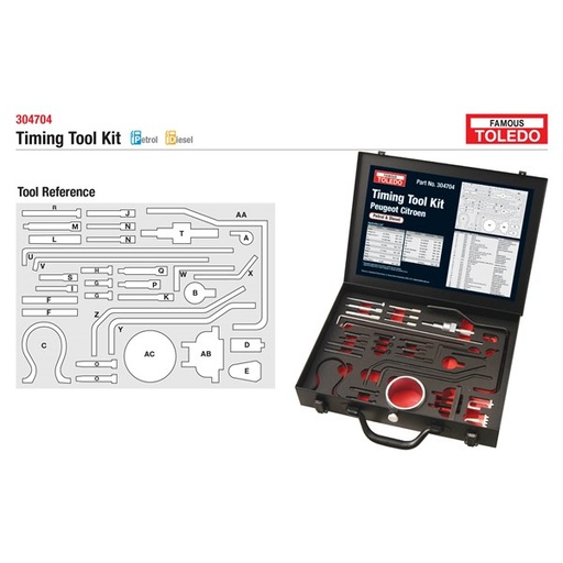 [180-304704] 304704 Toledo Timing Tool Kit - Citroen & Peugeot