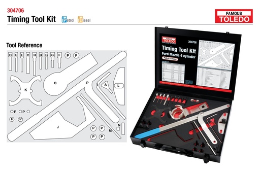 [180-304706] 304706 Toledo Timing Tool Kit - Ford & Mazda