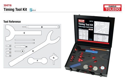 [180-304716] 304716 Toledo Timing Tool Kit - Audi & Volkswagen
