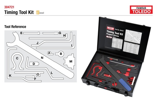 [180-304721] 304721 Toledo Timing Tool Kit - Citroen & Peugeot