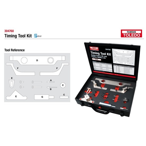 [180-304760] 304760 Toledo Timing Tool Kit - Holden (GM)