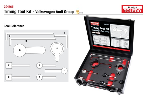 [180-304765] 304765 Toledo Timing Tool Kit - Audi & Volkswagen