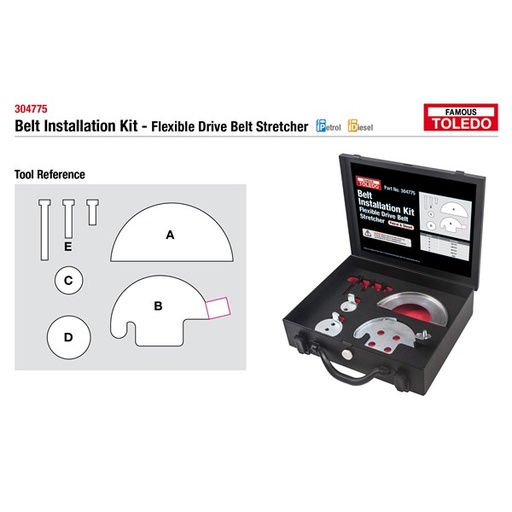 [180-304775] 304775 Toledo Timing Tool Kit - Universal Stretch Belt Tool
