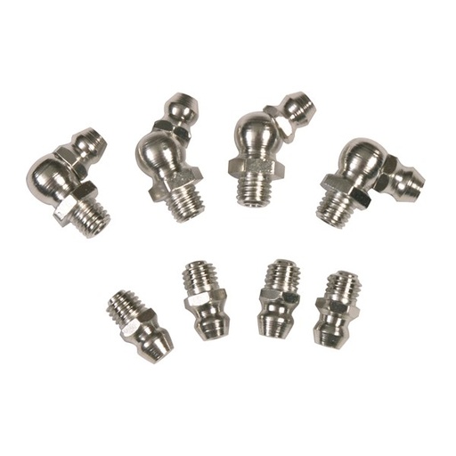 [180-305376] 305376 Grease Nipple Stainless Steel - 1/4” – 28 SAE-LT Taper Thread Short 45° (10 Pk.)