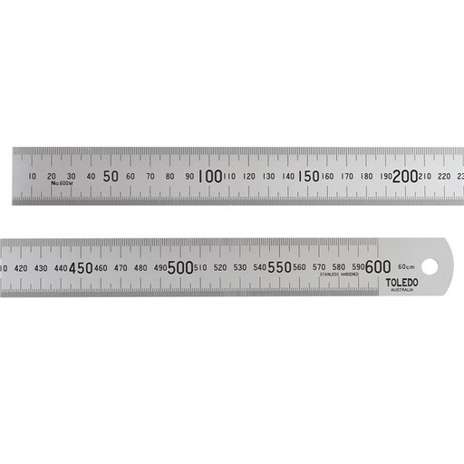 [180-600M] 600M Stainless Steel Single Sided Rule Metric - 600mm